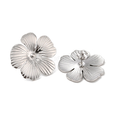 Flower 304 Stainless Steel Stud Earrings for Women(EJEW-L272-031P-03)-2
