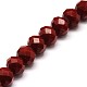 1 Strand Opaque Solid Dark Red Color Crystal Glass Rondelle Beads Strands(X-EGLA-F047A-10)-2