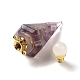 Natural & Synthetic Mixed Gemstone Perfume Bottle Pendants(G-H285-01G)-3