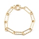 Brass Textured Paperclip Chain Bracelets(BJEW-JB06063)-1