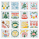 16 pcs 16 styles thème de Noël en plastique pour animaux de compagnie évider dessin peinture pochoirs modèles(DIY-WH0387-80)-1