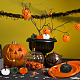 CHGCRAFT 9Pcs 6 Styles Flannel Simulation Plastic Foam Artificial Pumpkin Thanksgiving Party Decorations(AJEW-CA0001-92)-7