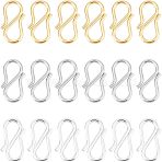 60Pcs 3 Colors 304 Stainless Steel S Hook Clasps, Mixed Color, 12.5~13x6.5~7x1mm, Hole: 3~6, 20pcs/color(STAS-UN0033-52)