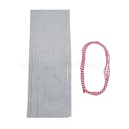 Paper Tassel Banner, with Cotton Cord, Silver, 335mm(AJEW-WH0007-01G)