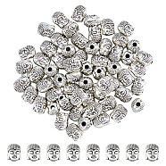 60Pcs Tibetan Style Alloy Beads, Buddha, Cadmium Free & Lead Free, Antique Silver, 9x7x7mm, Hole: 2mm(TIBE-DC0001-10)