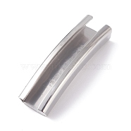 201 Stainless Steel Slide Charms, Tube, Stainless Steel Color, 34x9.2x5.5mm(STAS-P005-14P-01)