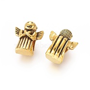 Alloy European Style Beads, Large Hole Beads, Lead Free and Cadmium Free, Angel, Antique Golden, Size: about 13mm long, 11mm wide, 8mm thick, hole: 4.5mm(X-GLF8280Y)