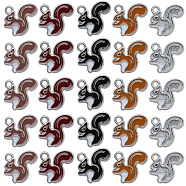 50Pcs Alloy Enamel Pendants, Squirrel Charm, Platinum, Mixed Color, 16x18x1.5mm, Hole: 1.8mm(ENAM-SC0004-06)