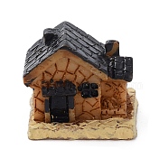 Mini Resin House Figurine Ornaments, Micro Landscape Dollhouse Decorations, BurlyWood, 17x20mm(MIMO-PW0003-180B)