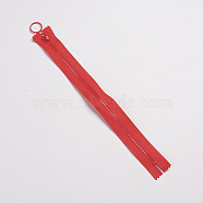 Resin Close End Zippers, Garment Accessories, for Sewing Purse Bags Crafts, Red, 280x29x2mm(FIND-WH0052-44F)