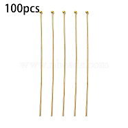 100Pcs Brass Ball Head Pins, Golden, 70x0.7mm, 21 Gauge, Head: 1.85mm(KK-YW0002-42G)