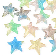 Opaque Cellulose Acetate(Resin) Cabochons, Starfish, Mixed Color, 19.5x20.5x4mm(KY-N018-06)