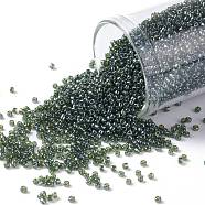 TOHO Round Seed Beads, Japanese Seed Beads, (119) Transparent Luster Olivine, 15/0, 1.5mm, Hole: 0.7mm, about 15000pcs/50g(SEED-XTR15-0119)