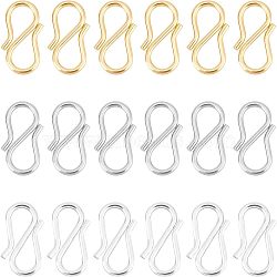 60Pcs 3 Colors 304 Stainless Steel S Hook Clasps, Mixed Color, 12.5~13x6.5~7x1mm, Hole: 3~6, 20pcs/color(STAS-UN0033-52)