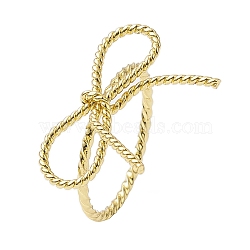 Rack Plating Brass Finger Rings, Long-Lasting Plated, Lead Free & Cadmium Free, Bowknot, Real 18K Gold Plated, US Size 7 1/4(17.5mm)(RJEW-H224-02G)