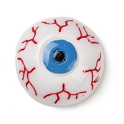 Bloodshot Eye Halloween Opaque Resin Decoden Cabochons, Halloween Jewelry Craft, Blue, 24x11.5mm(RESI-R446-02A)
