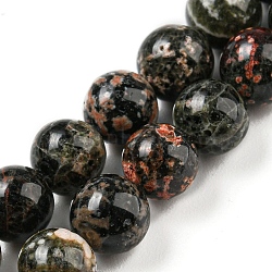Natural Red Snowflake Obsidian Round Beads Strands, 6mm, Hole: 0.7mm, about 61pcs/strand, 15.75''~16.14''(40~41cm)(G-P503-6MM-06)