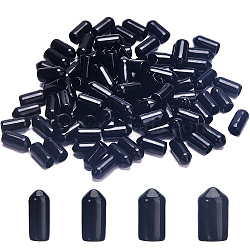 400Pcs 4 Style PVC Plastic End Caps, Flexible Bolt Covers, Screw Caps, Thread Protectors, Column, Black, 14.5~16x6.5~10mm, Inner Diameter: 5~8mm, 100pcs/style(KY-GF0001-33B)