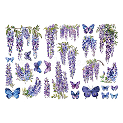 3 Sheets 3 Styles PVC Waterproof Decorative Stickers, Self Adhesive Decals for Furniture Decoration, Butterfly, 300x150mm, 1 sheet/style(DIY-WH0404-066)