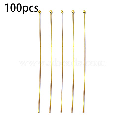 100Pcs Brass Ball Head Pins, Golden, 70x0.7mm, 21 Gauge, Head: 1.85mm(KK-YW0002-42G)