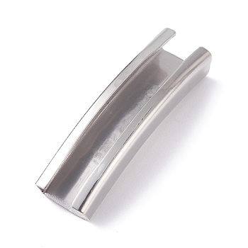 201 Stainless Steel Slide Charms, Tube, Stainless Steel Color, 34x9.2x5.5mm
