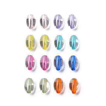 Transparent Acrylic Beads, Oval, Mixed Color, 9.5x6mm, Hole: 1.5mm, about 2000pcs/500g