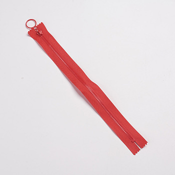 Resin Close End Zippers, Garment Accessories, for Sewing Purse Bags Crafts, Red, 280x29x2mm