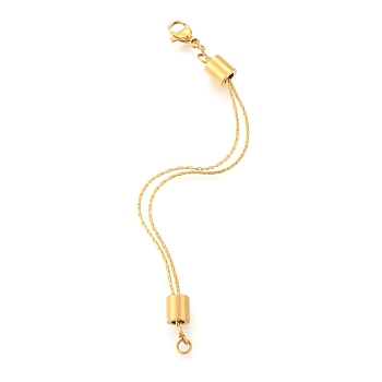 304 Stainless Steel Chain Extenders, with Lobster Claw Clasps, Real 18K Gold Plated, 100~200mm