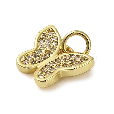 Brass Micro Pave Clear Cubic Zirconia Pendants(KK-U005-01L-G)-2