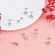 4 Pairs 4 Style Natural Quartz Crystal Round Ball Stud Earrings Set(JE958A)-4