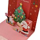carré 3d arbre de Noël carte de voeux en papier pop-up(AJEW-P124-B02)-2