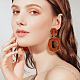 4 Pairs 4 Colors Hollow Oval Acrylic Dangle Stud Earrings for Women(EJEW-AN0004-36)-5