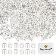 Brass Spacer Beads, Tube/Column, 925 Sterling Silver Plated, 2x2mm, Hole: 1.5mm, 600pcs(KK-BBC0011-69B)