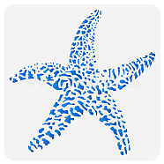 PET Hollow Out Drawing Painting Stencils, for DIY Scrapbook, Photo Album, Starfish Pattern, 30x30cm(DIY-WH0391-0161)