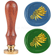 Wax Seal Stamp Set, Sealing Wax Stamp Solid Brass Heads with Wood Handles, for Envelopes Invitations, Gift Card, Wing, 83x22mm, Stamps: 25x14.5mm(AJEW-WH0208-1445)