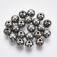 CCB Plastic Beads, for DIY Jewelry Making, Round, Gunmetal, 8x7mm, Hole: 1.6mm.(X-CCB-N003-28C-G)