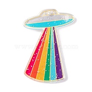 Rainbow Theme Acrylic Pendants, Airplane, 41.5x29x2mm, Hole: 1.7mm(MACR-U003-01D)