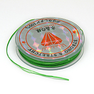 Flat Elastic Crystal String, String Cord Crystal Threads, Green, 0.6mm, about 10.93 yards(10m)/roll(X-EW-F001-24)