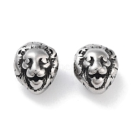 304 Stainless Steel Beads, Lion, Antique Silver, 7x6x5.5mm, Hole: 1.5mm(STAS-M057-38AS)