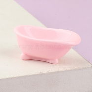 Miniature Resin Bathtub, for Dollhouse Bathroom Decoration, Pearl Pink, 40x15x25mm(PW-WG6FA0E-01)