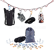 AHANDMAKER Rock Climbing Tools Set, Including Aluminum Alloy Carabiners, Nylon Straps, Polyester Water-proof Storage Bags & Polycotton Sports Hanging Ropes, Mixed Color, 45.6x24x3.5~4.5mm(AJEW-GA0003-91)