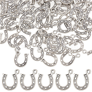100Pcs Tibetan Style Alloy Charms, Horseshoes, Cadmium Free & Lead Free, Antique Silver, 14x12x2mm, Hole: 1.5mm(FIND-SC0004-91)