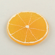 Resin Fruit Pendants, Lemon/Flat Round, Orange, 48x3mm, Hole: 2mm(RESI-R130-02)