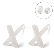 Hypoallergenic Bioceramics Zirconia Ceramic Stud Earrings, No Fading and Nickel Free, Alphabet, Letter X, 7x5.5mm(EJEW-F340-04X)