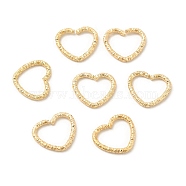 50Pcs Iron Linking Rings, Textured Open Rings, Light Gold, Heart, 12x14x2mm, Inner Diameter: 9x11mm(IFIN-E017-02C-KCG)