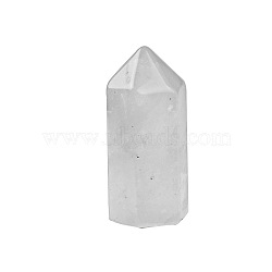 Pointed Tower Natural Quartz Crystal Healing Stone Wands, for Reiki Chakra Meditation Therapy Decoration, Hexagonal Prism, 15x15x35mm(PW-WG87518-02)