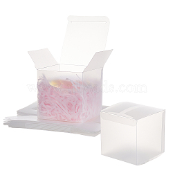 Transparent Plastic Boxes, Square, White, Finished Product: 8x8x8cm, 23.7x16x0.1cm(CON-WH0092-09A)
