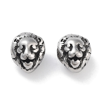 304 Stainless Steel Beads, Lion, Antique Silver, 7x6x5.5mm, Hole: 1.5mm