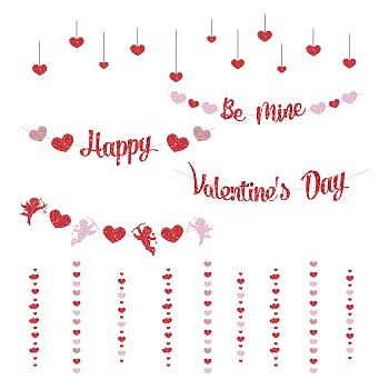 PVC Wall Stickers, Wall Decoration, Valentine's day Themed Pattern, 390x980mm