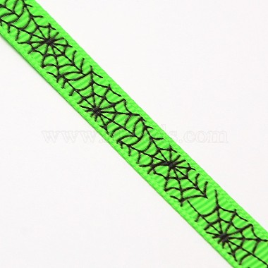 Хэллоуин украшения паутина с печатным рисунком Grosgrain ленты(SRIB-L005-9mm-01)-2